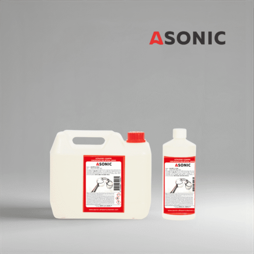 ASONIC AS-OPT puhastusaine 1L, 5L ja 25L kanistrites optiliste läätsede ultrahelipuhastuseks.