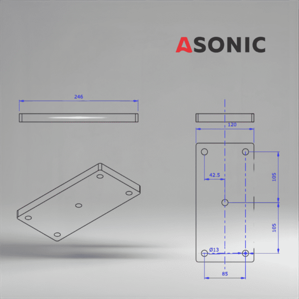 ASONIC HEATER-1000W-5 kruvi-3 välise ultrahelipuhasti reservuaari küttekeha