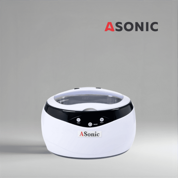 ASONIC HOME-650 ultraheli puhasti, kaasaskantav süsteem kodumajapidamistele, kes vajavad usaldusväärset abivahendite puhastamist.