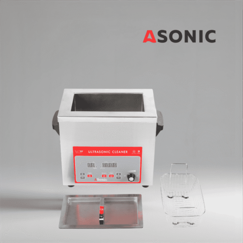 ASONIC IND-40 kompaktne ultraheli vann, ideaalne väikese mahuga tööstuslikuks puhastamiseks ja laboratoorses kasutamiseks.