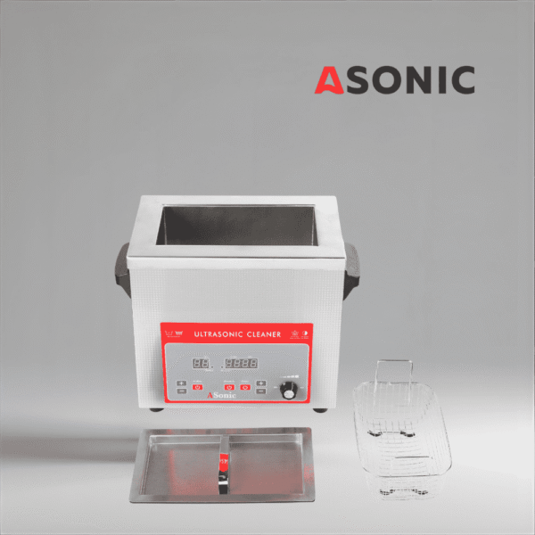 ASONIC IND-40 kompaktne ultraheli vann, ideaalne väikese mahuga tööstuslikuks puhastamiseks ja laboratoorses kasutamiseks.
