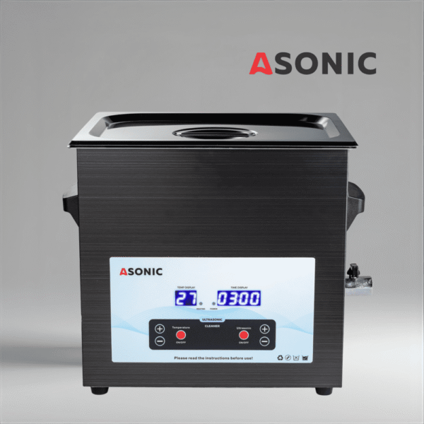 ASONIC MED 10L kaanega ultraheli puhasti – meditsiiniseeria ASONIC MED 10L must ultraheli puhastusseade suletava kaanega suuremate meditsiiniliste instrumentide puhastamiseks