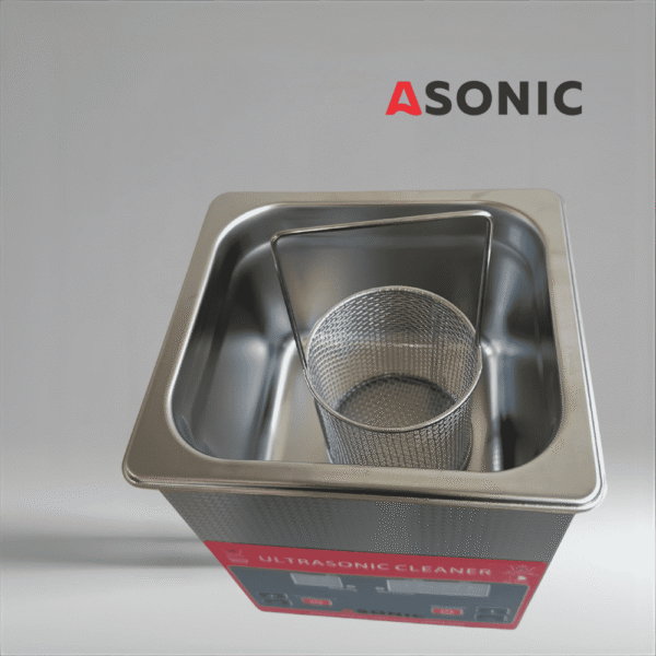 ASONIC ÜMAR KORVIKÄEPIDE-1 ASONIC roostevabast terasest ümmargune korv käepidemega ultrahelipuhastuseks