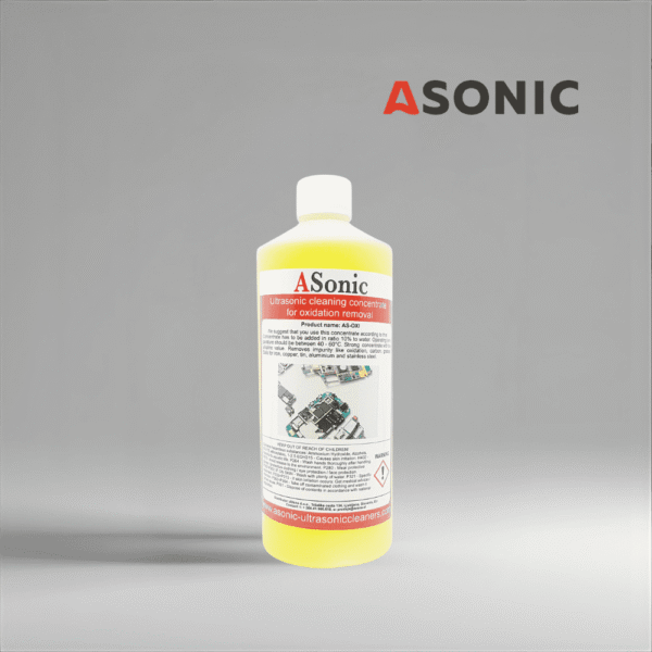 ASONIC AS-OXI-1 ultraheli oksüdeerumise eemaldaja, 1L puhastuskoncentraat ehtede ja tööriistade ohutuks oksüdeerumise eemaldamiseks.