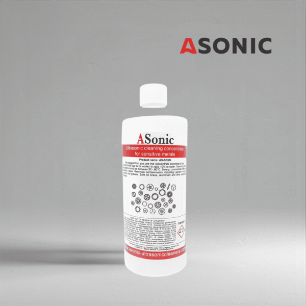 ASONIC AS-SENS-1 ultrahelitundlik puhastusaine, 1-liitrine lahendus õrnade tööriistade, optikaseadmete ja meditsiiniseadmete ohutuks puhastamiseks.